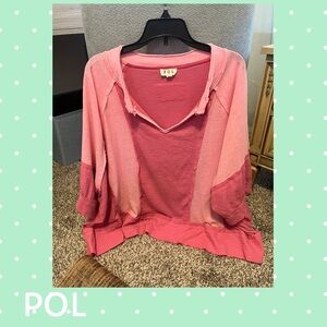 POL V-Neck Pink Sweater